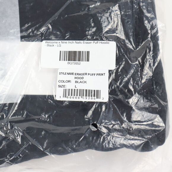 Welcome x Nine Inch Nails Eraser Puff Hoodie Sweatshirt L LARGE - New RARE - Picture 7 of 11